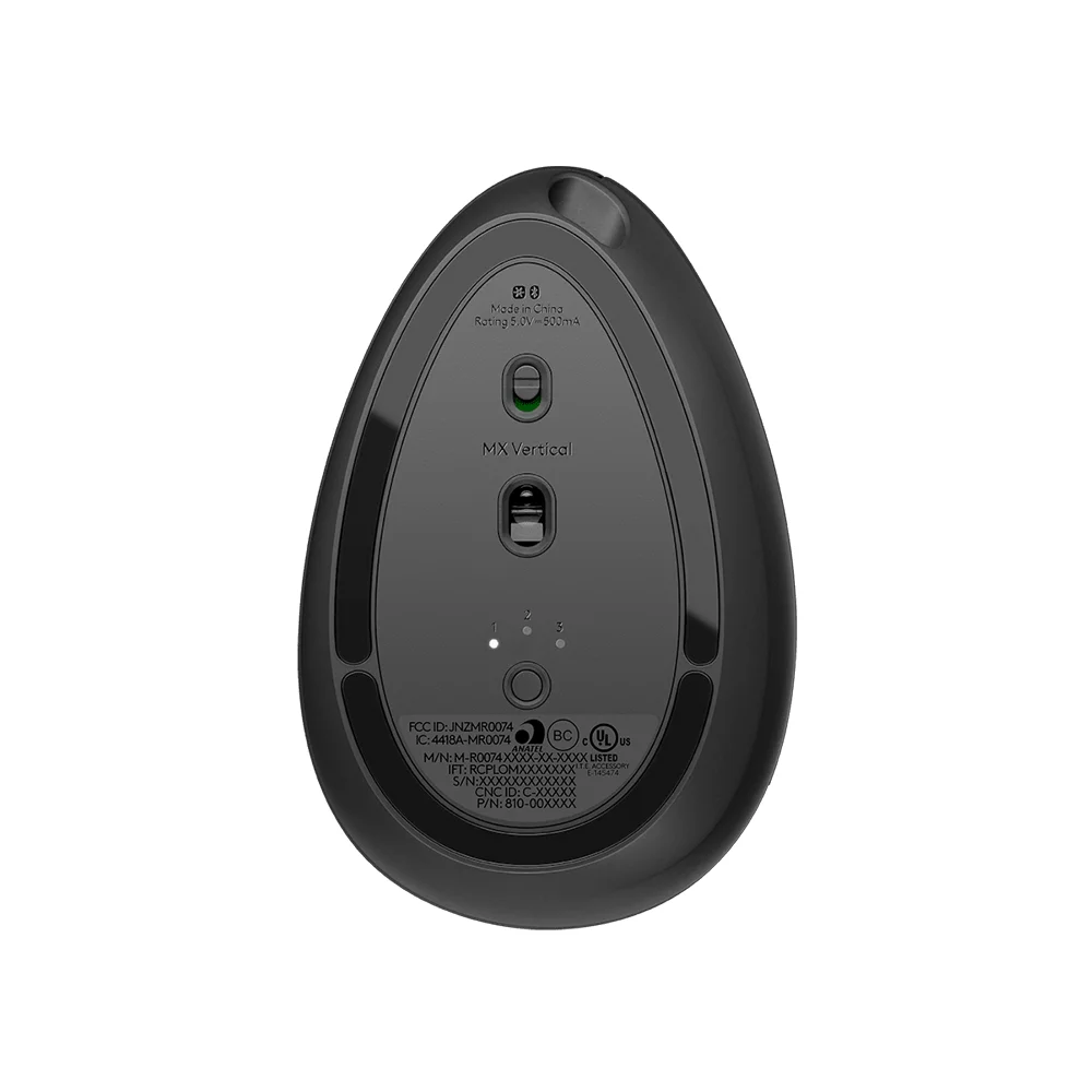 Mouse Logitech MX Vertical Advanced Ergonomic Wireless/Bluetooth USB-C Black - 910-005449