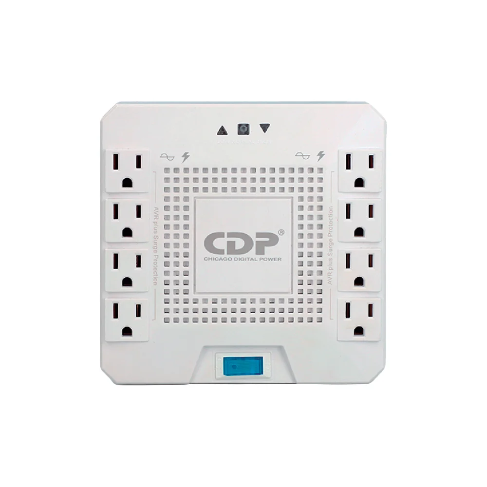 Estabilizador de Voltaje CDP RC-AVR Pro 1808i – 1800VA / 1000W - 8 Salidas con Protección de Datos RJ45/RJ11