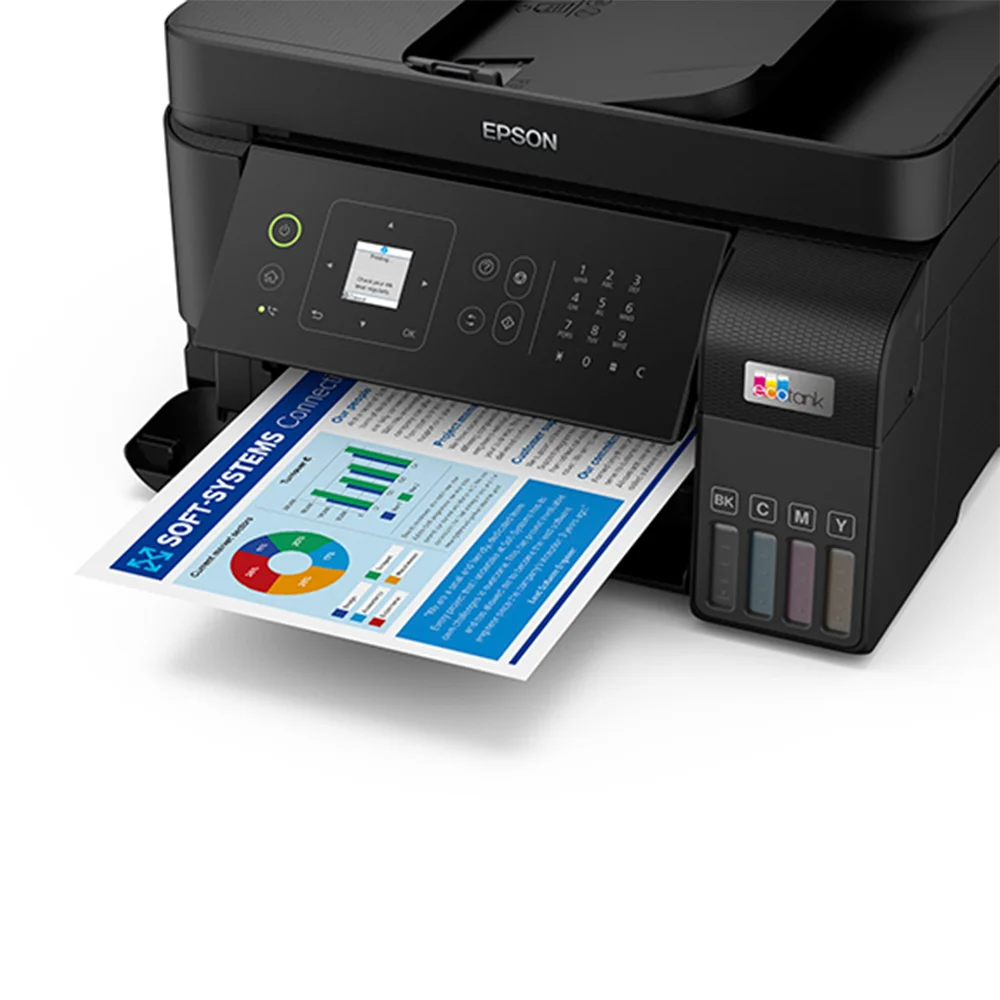 Impresora Multifuncional Epson EcoTank L5590 - C11CK57303 | Inyección de Tinta Color A4 | 33 ppm | 4 en 1 Imprime, Copia, Escanea, Fax | Wi-Fi, Ethernet, USB