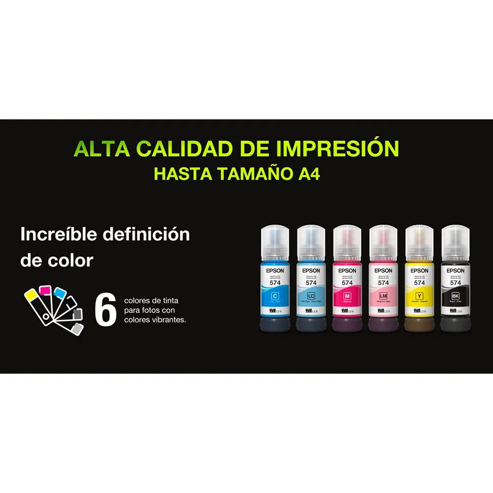 Impresora Fotográfica Epson EcoTank L8050 - C11CK37301 | Inyección de Tinta Color A4 | 22 ppm | Solo Imprime | Wi-Fi, USB