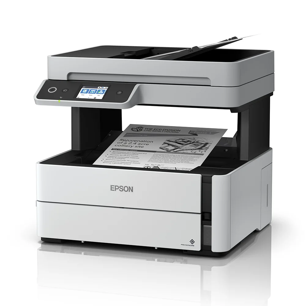 Impresora Multifuncional Epson EcoTank M3170 - C11CG92301 | Inyección de Tinta Monocromática A4 | 39 ppm | 4 en 1 Imprime, Copia, Escanea, Fax | Wi-Fi, Ethernet, USB | Dúplex Automático | ADF 35 Hojas