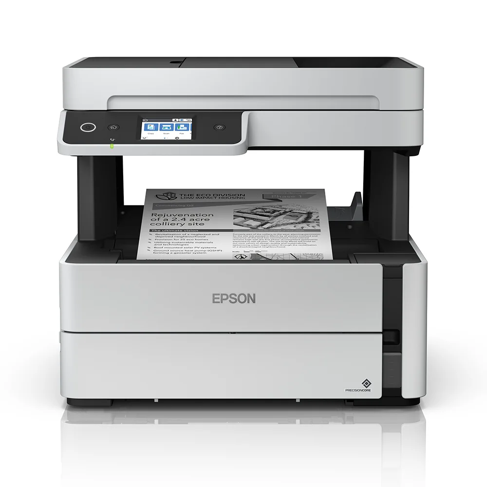 Impresora Multifuncional Epson EcoTank M3170 - C11CG92301 | Inyección de Tinta Monocromática A4 | 39 ppm | 4 en 1 Imprime, Copia, Escanea, Fax | Wi-Fi, Ethernet, USB | Dúplex Automático | ADF 35 Hojas