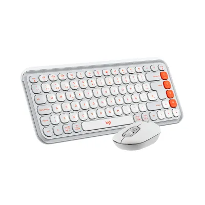 Teclado Logitech + Mouse POP ICON Bluetooth/Wireless/Copilot/White - 920-013055
