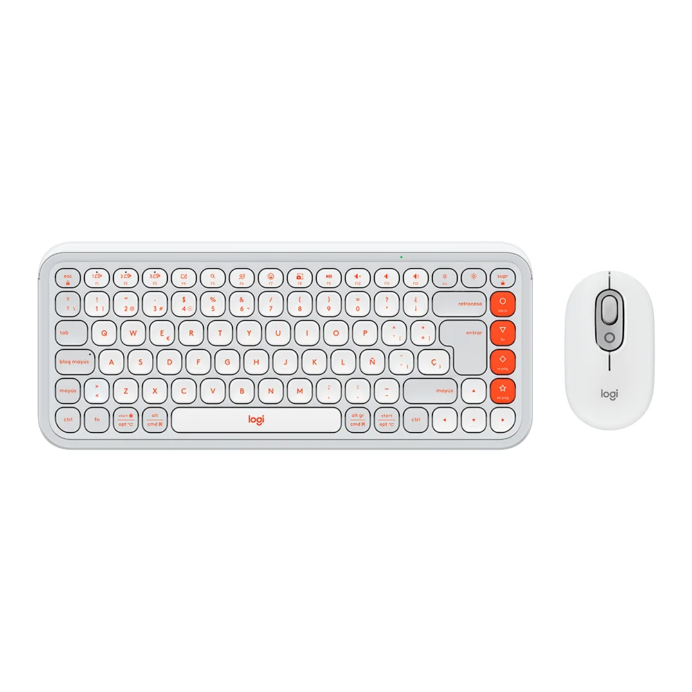 Teclado Logitech + Mouse POP ICON Bluetooth/Wireless/Copilot/White - 920-013055