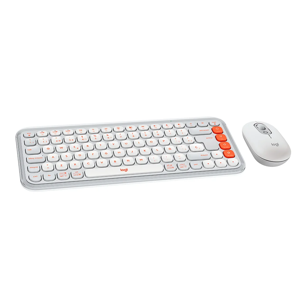 Teclado Logitech + Mouse POP ICON Bluetooth/Wireless/Copilot/White - 920-013055