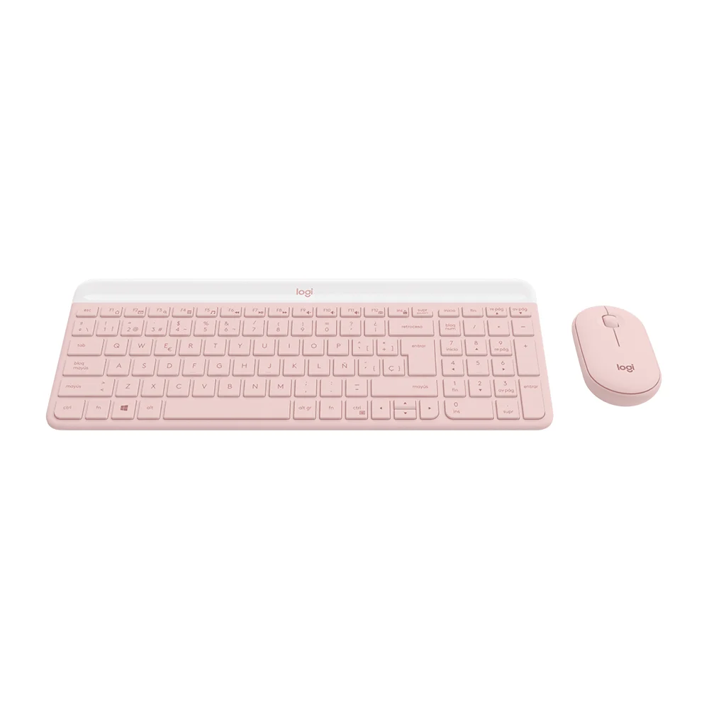 Teclado Logitech + Mouse MK470 Wireless Slim USB Rose - 920-011312