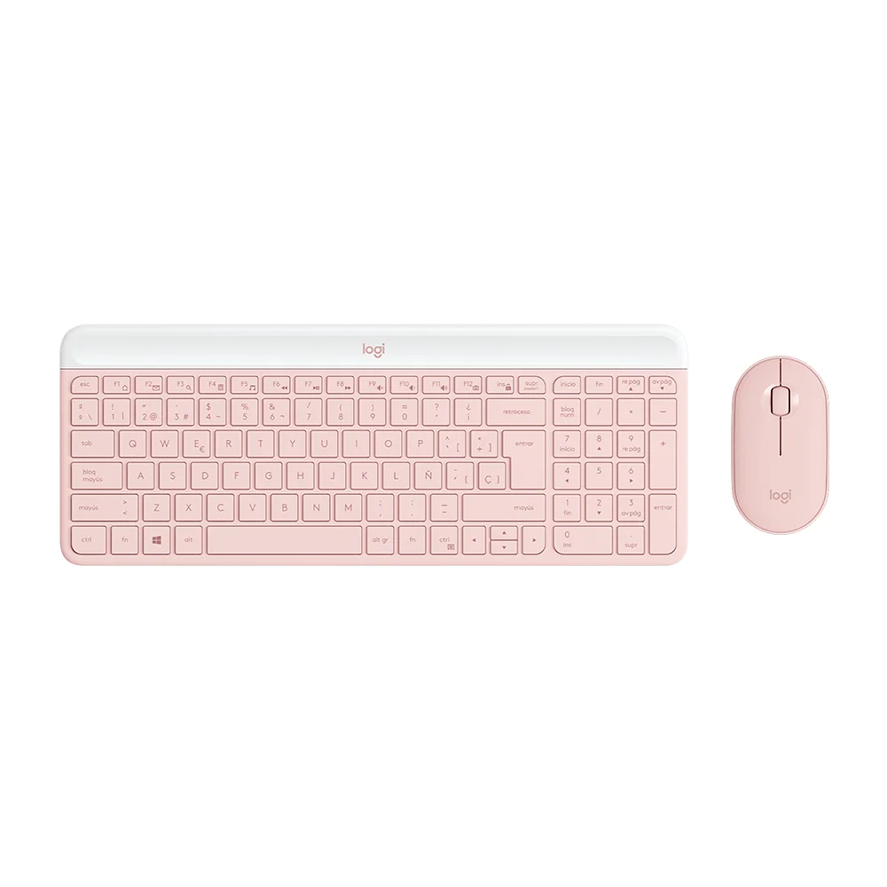 Teclado Logitech + Mouse MK470 Wireless Slim USB Rose - 920-011312