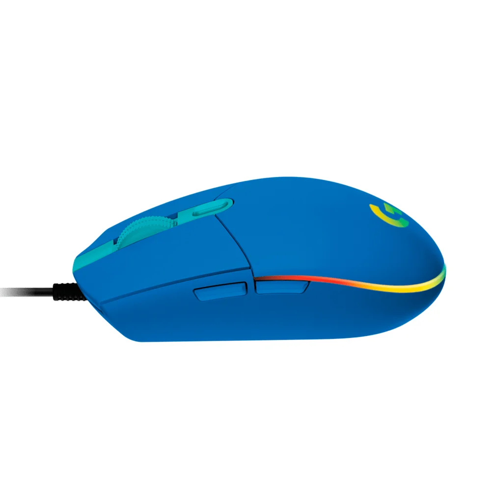 Mouse Logitech G203 Lightsync Óptico 8000 DPI RGB Azul - 910-005795