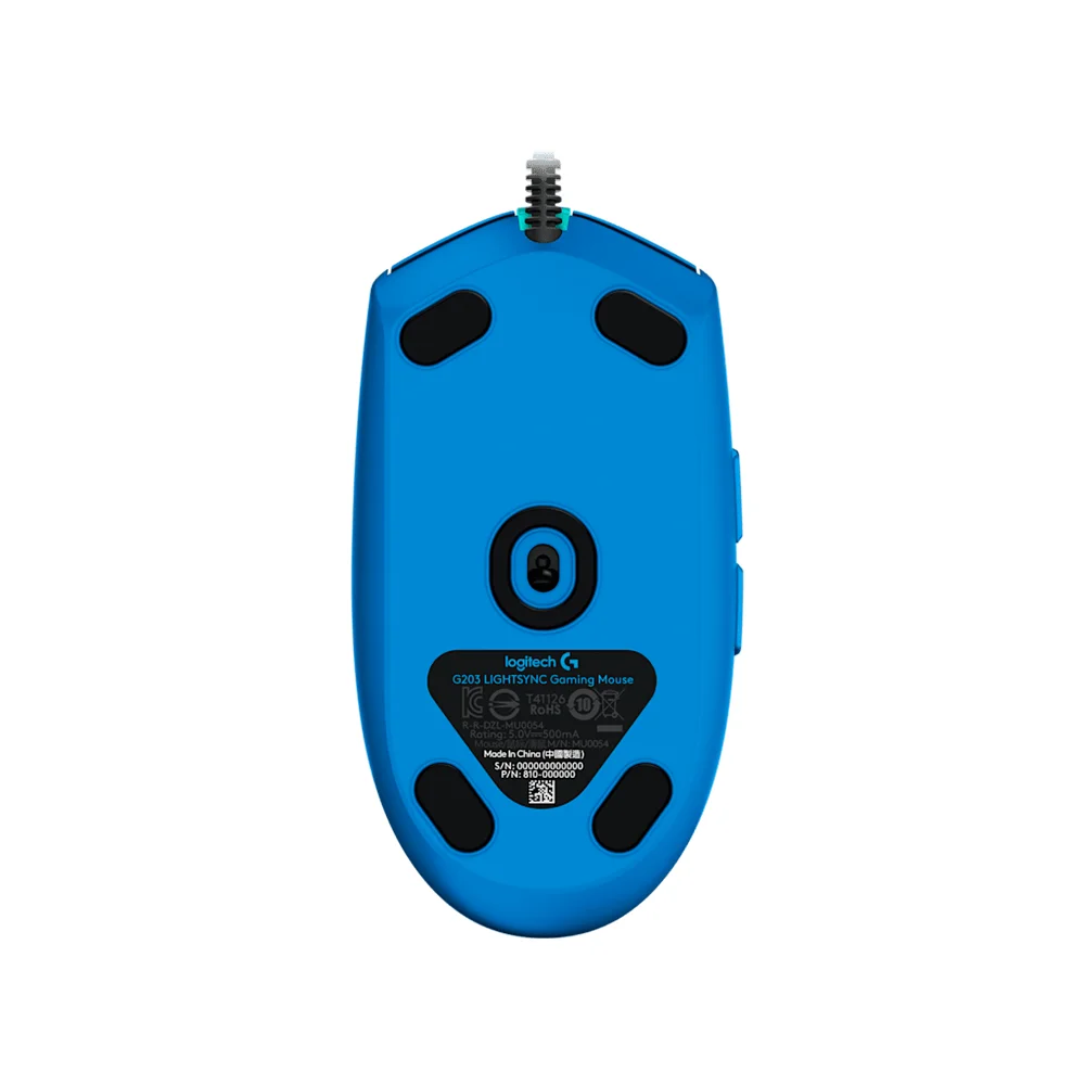 Mouse Logitech G203 Lightsync Óptico 8000 DPI RGB Azul - 910-005795