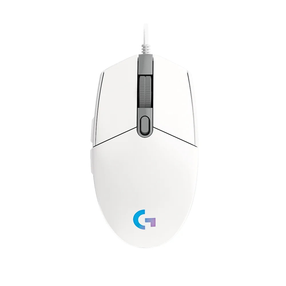 Mouse Logitech G203 Lightsync Óptico 8000 DPI RGB Blanco - 910-005794