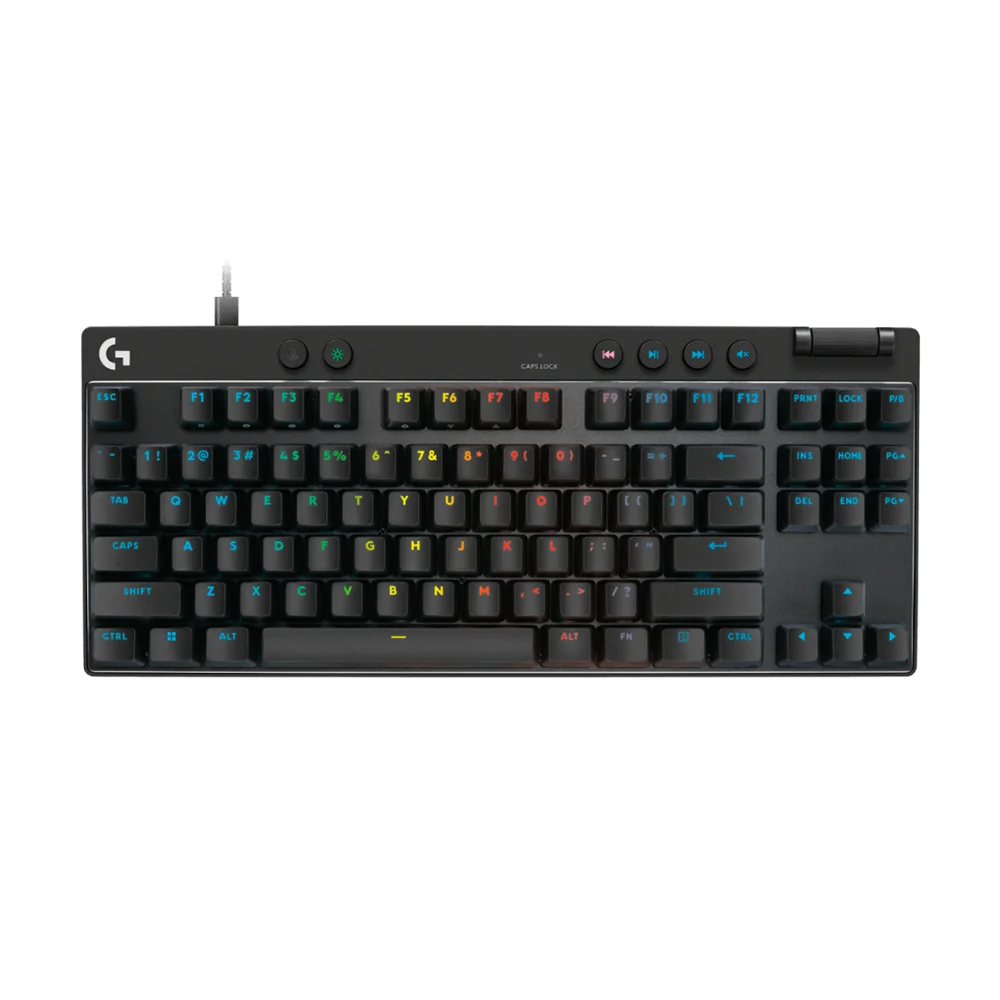 Teclado Logitech Pro X TKL Rapid Análogo/Wired USB-C/Lightsync RGB/Keycontrol Negro - 920-013131