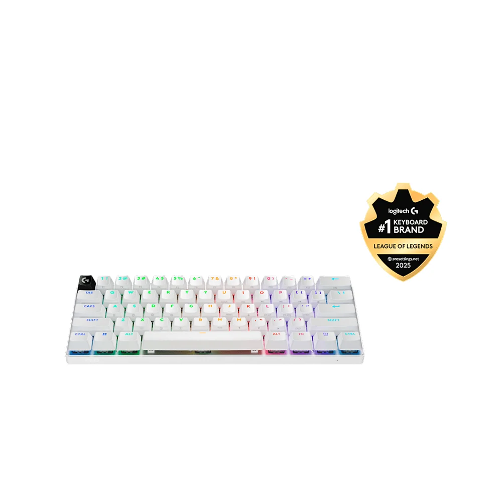 Teclado Logitech Pro X 60 Lightspeed BT/Óptico/65 Hrs/RGB Blanco - 920-011921