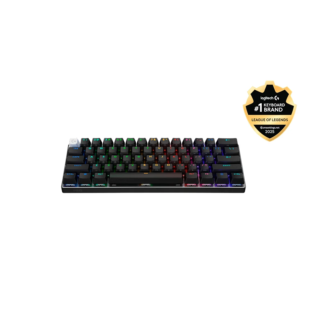 Teclado Logitech Pro X 60 Lightspeed BT/Óptico/65 Hrs/RGB Negro - 920-011902
