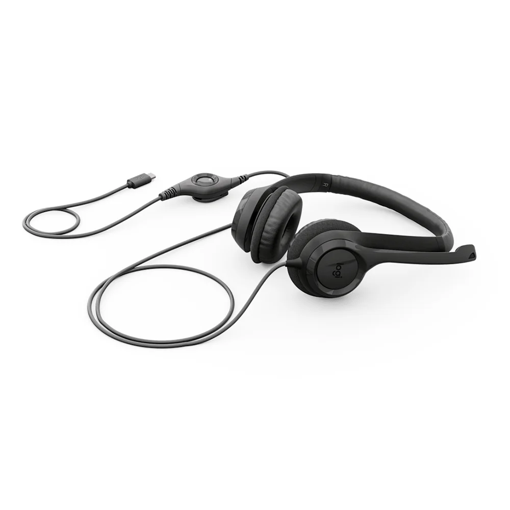 Audífono con Micrófono Logitech H390 USB-C Noise Cancelling Midnight Black - 981-001575