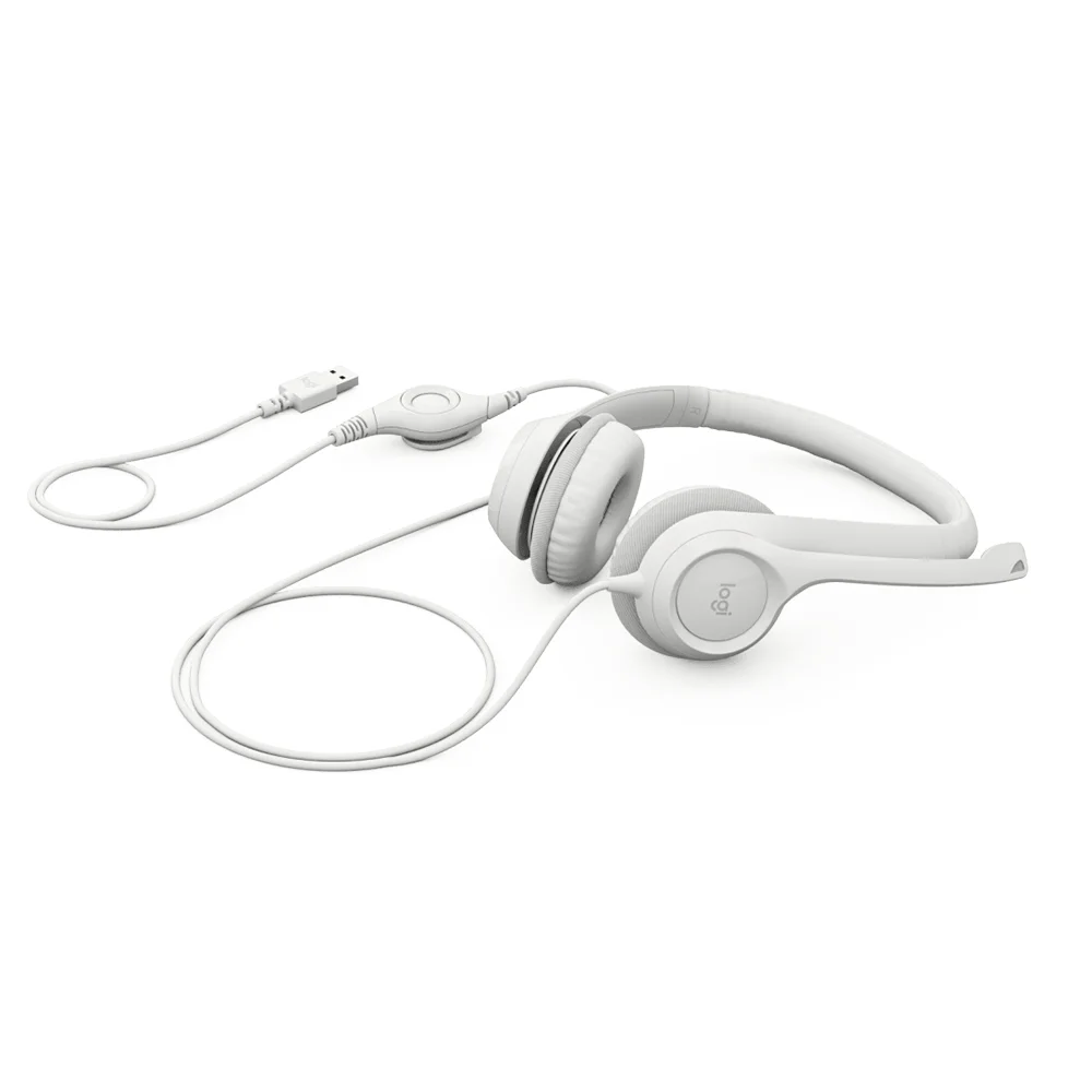 Audífono con Micrófono Logitech H390 USB Noise Cancelling White - 981-001285