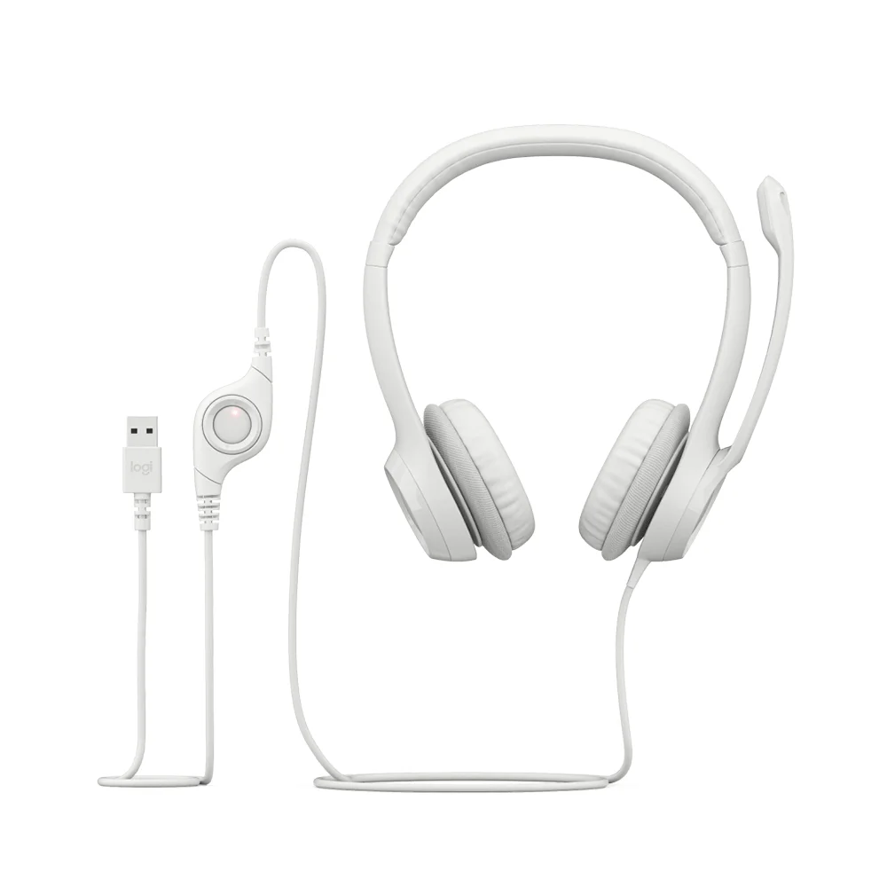 Audífono con Micrófono Logitech H390 USB Noise Cancelling White - 981-001285