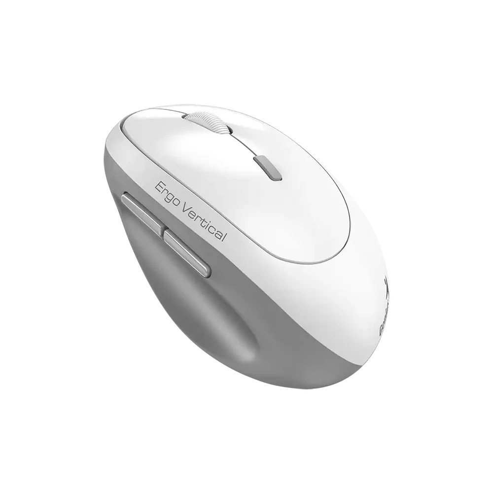 Mouse Genius Ergo 8350S AI Copilot Dual Wireless/BT Vertical 6-BOT Silent White Grey - 31030041401