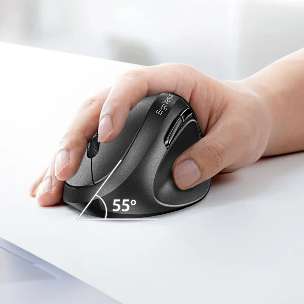 Mouse Genius Ergo 8350S AI Copilot Dual Wireless/BT Vertical 6-BOT Silent Dark Grey - 31030041400