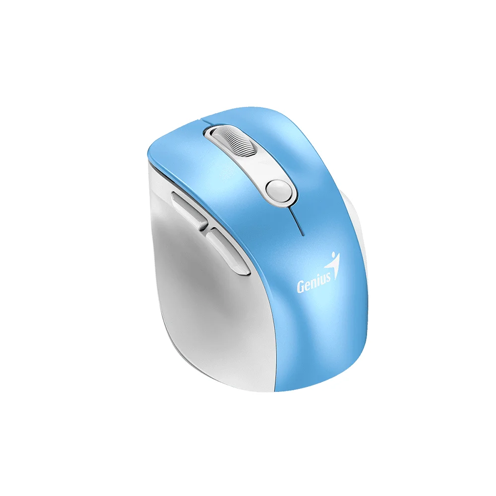 Mouse Genius Ergo 9000S Pro Recargable Dual Wireless/BT 6-BOT Silent RGB Light Blue - 31030039401
