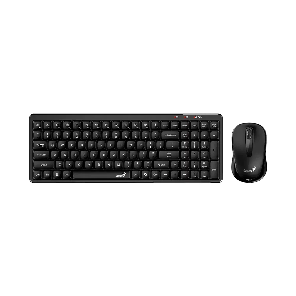Teclado Genius + Mouse Wireless LuxeMate Q8100 AI Copilot Compact Multimedia SP Black - 31340019401