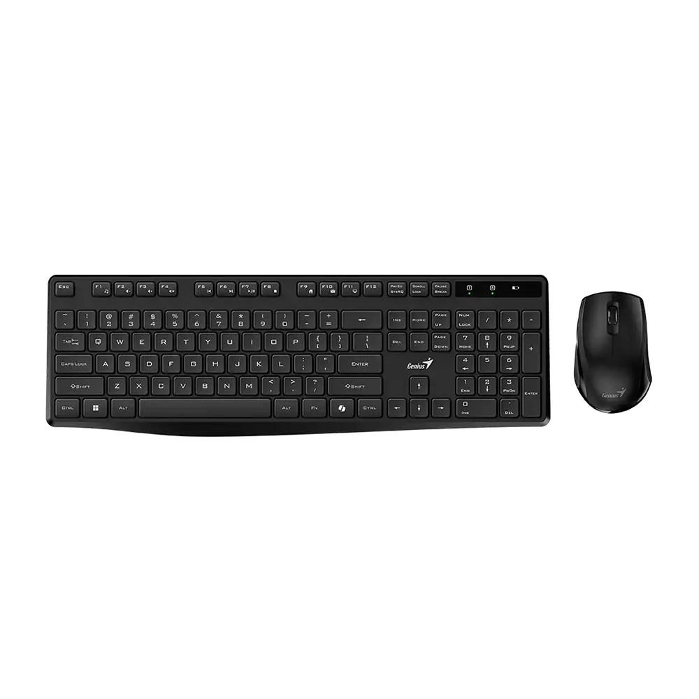 Teclado Genius + Mouse Wireless KM-8206S AI Copilot Silent Multimedia SP Black - 31340017401