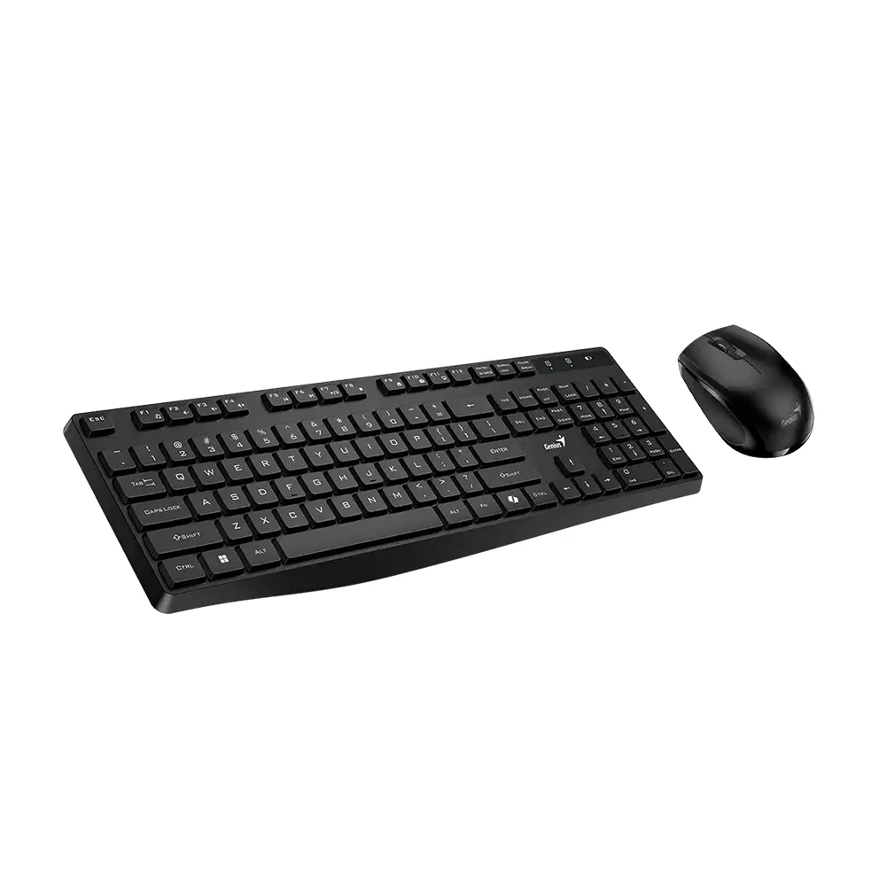 Teclado Genius + Mouse Wireless KM-8206S AI Copilot Silent Multimedia SP Black - 31340017401