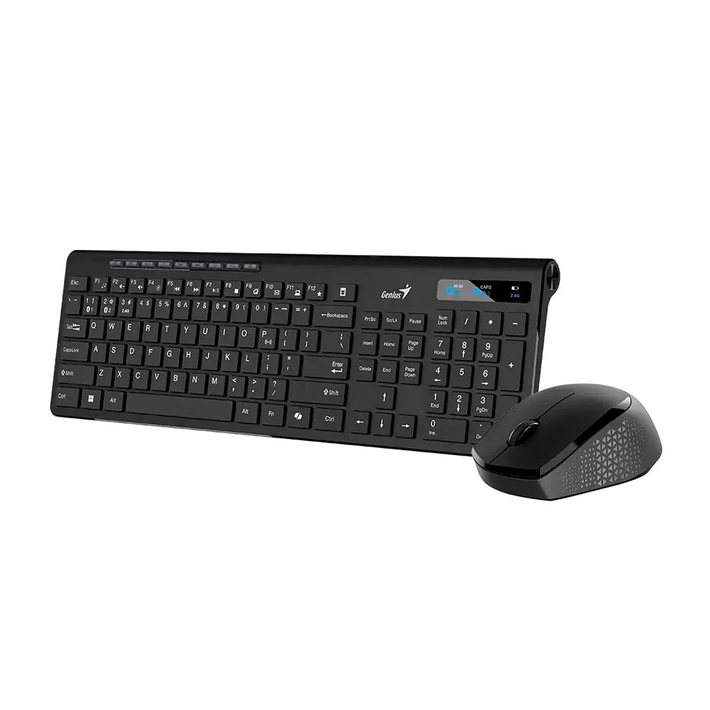 Teclado Genius + Mouse Dual Wireless/BT SlimStar 8230 AI Copilot Multimedia SP Black - 31340015407