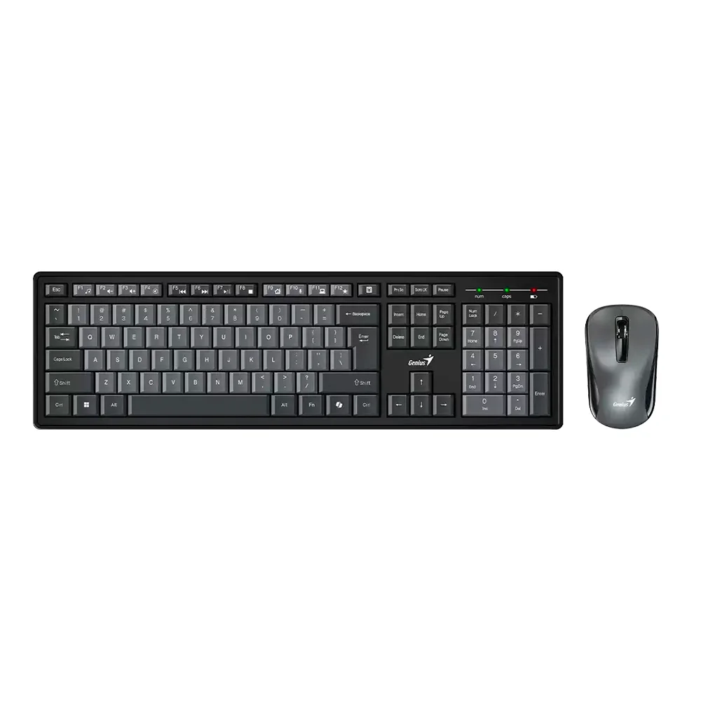 Teclado Genius + Mouse Wireless KM-8200 AI Copilot Multimedia SP Black/Grey - 31340003420