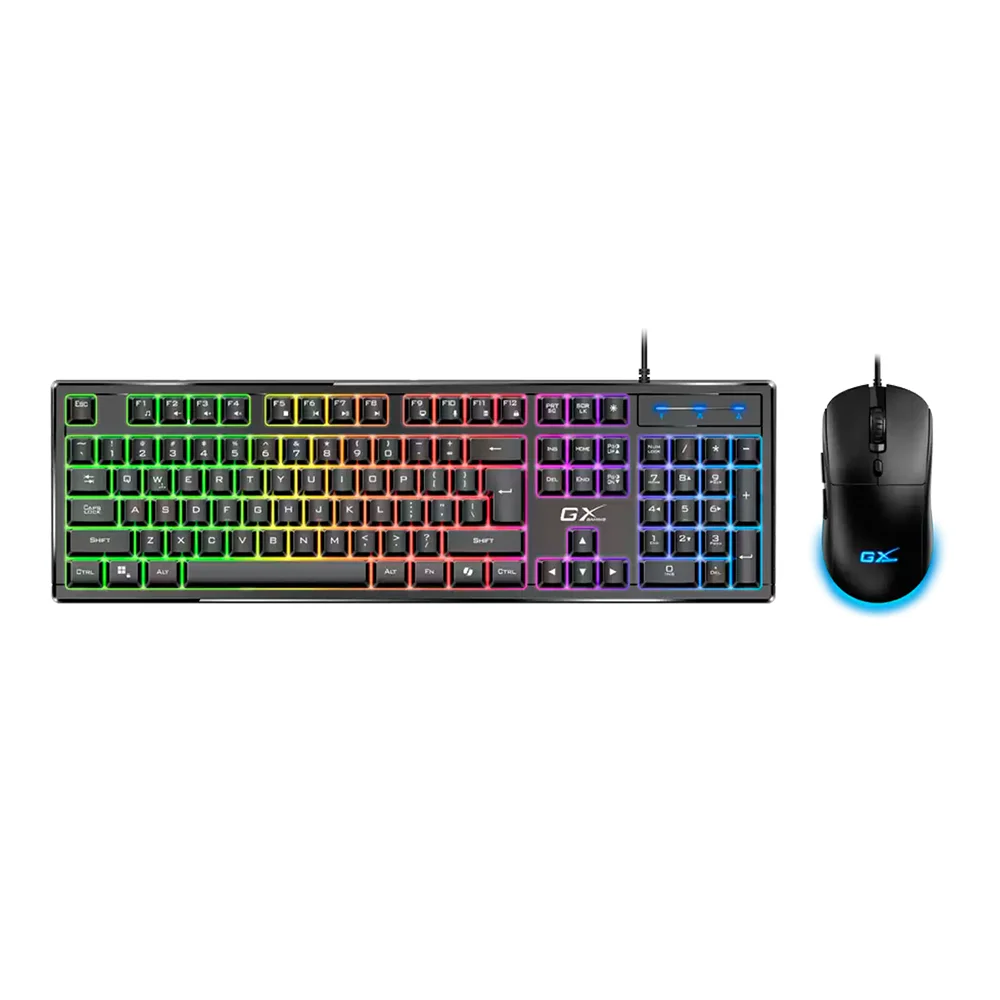 Teclado Genius + Mouse GX Scorpion KM-GX6 AI Copilot Gaming RGB 19 Teclas Anti-ghosting 3200 DPI Black - 31330010401