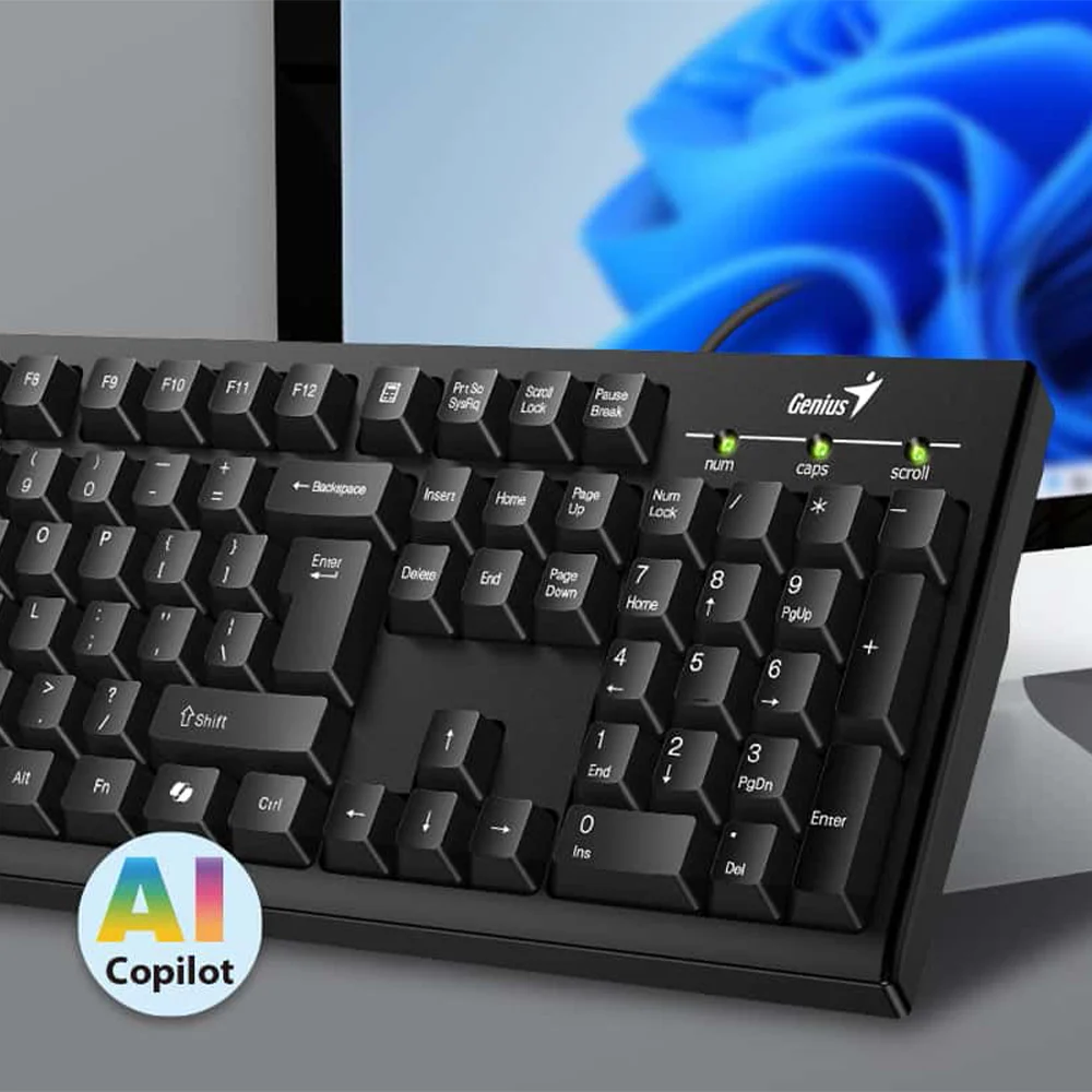 Teclado Genius Smart KB-100 AI Copilot USB SP Black - 31300005401