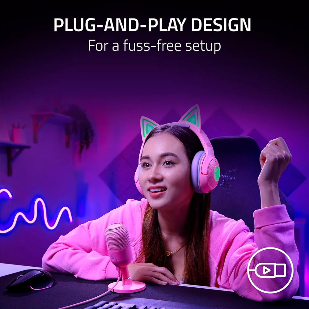 Micrófono Razer Seiren V3 Mini USB Streaming Supercardioide con Sensor Touch Silent Quartz - RZ19-05050200-R3U1