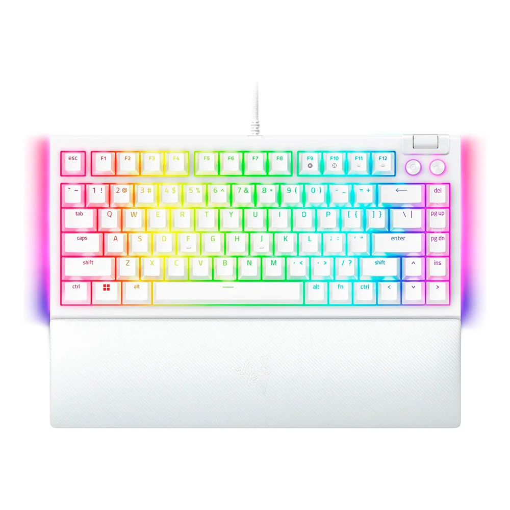 Teclado Razer BlackWidow V4 75% Mechanical Switch Orange Hot-swappable 8000 HZ US 2 Zonas Chroma White - RZ03-05001700-R3M1