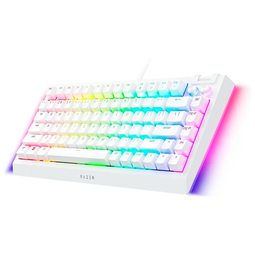 Teclado Razer BlackWidow V4 75% Mechanical Switch Orange Hot-swappable 8000 HZ US 2 Zonas Chroma White - RZ03-05001700-R3M1