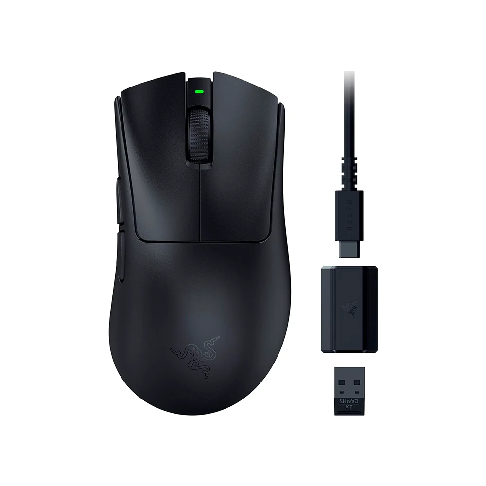 Mouse Razer DeathAdder V3 HyperSpeed 26K DPI Multi-dispositivo 100H Wireless/USB-A Switch Óptico 90M Black - RZ01-05140100-R3U1