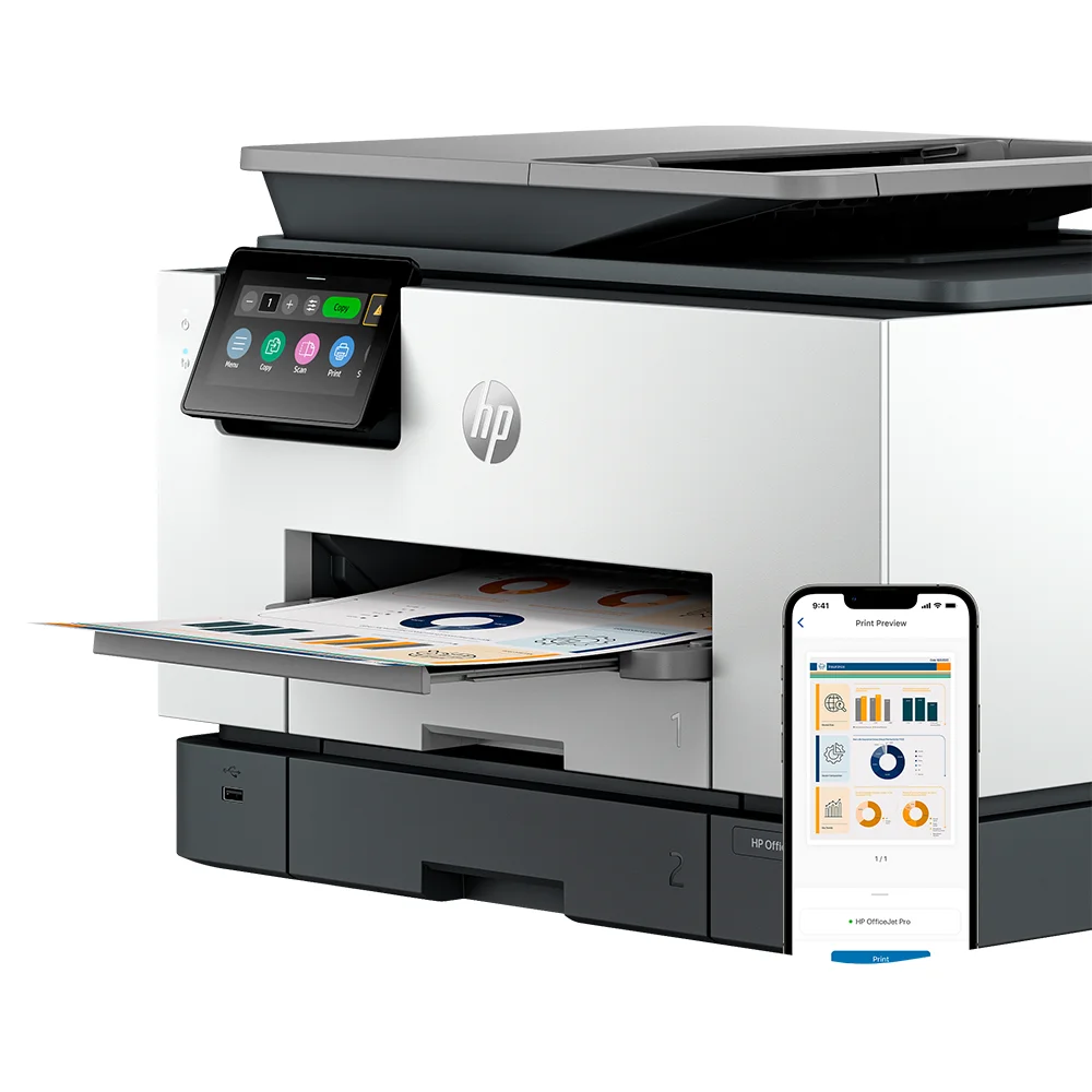 Impresora Multifuncional HP OfficeJet Pro 9130 (404K5C) | Inyección de tinta Color A4 | 25 ppm | Dúplex automático | Wi-Fi, Ethernet, USB, Fax