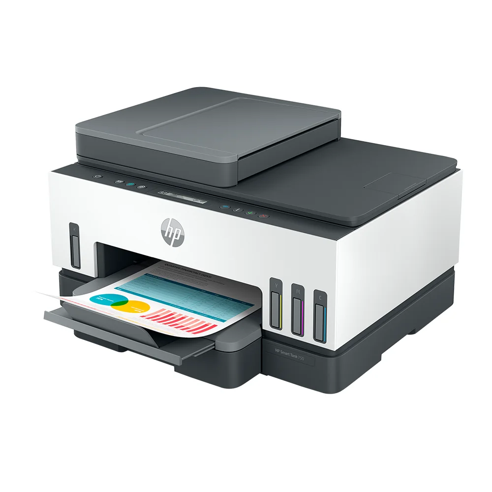 Impresora Multifuncional HP Smart Tank 750 (6UU47A) | Tinta Continua Color A4 | 15 ppm | Dúplex automático | Wi-Fi, Ethernet, USB
