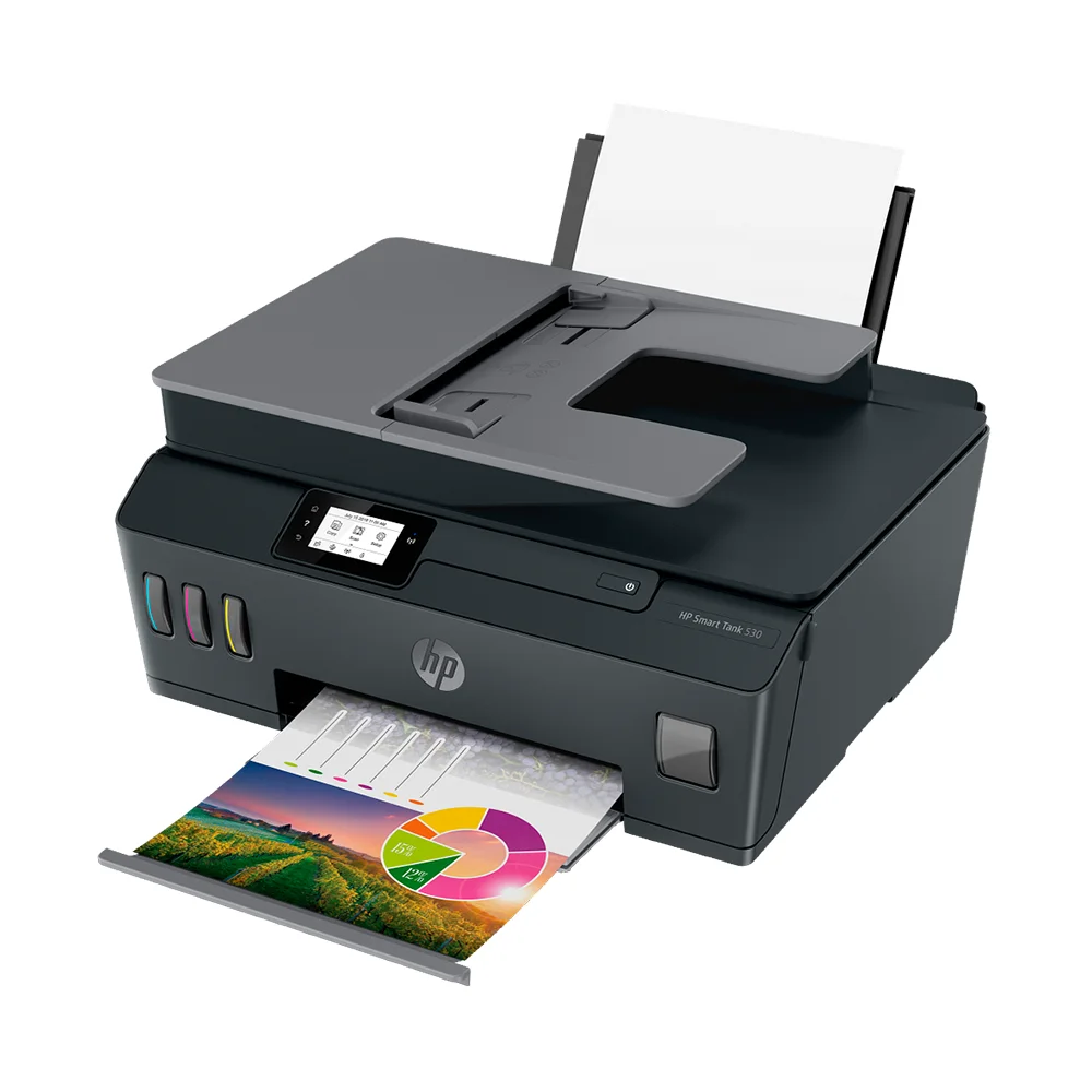 Impresora Multifuncional HP Smart Tank 530 inalámbrica (4SB24A) | Tinta Continua Color A4 | 11 ppm | Dúplex manual | Wi-Fi, USB