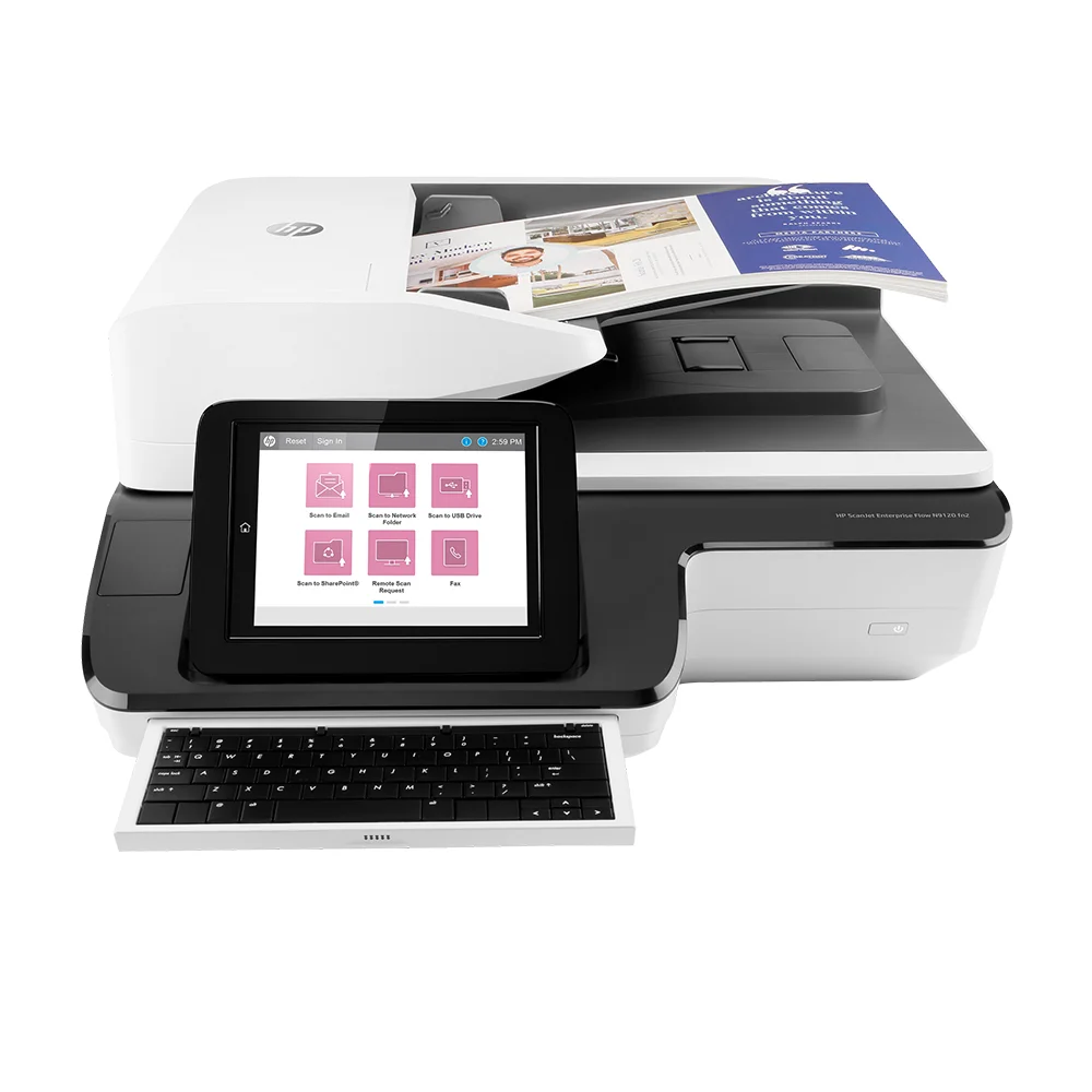 Escáner HP ScanJet Enterprise Flow N9120 fn2 (L2763A) | Escáner Dúplex Color A3 con Red | 120 ppm / 240 ipm | ADF 200 hojas | 600 x 600 ppi
