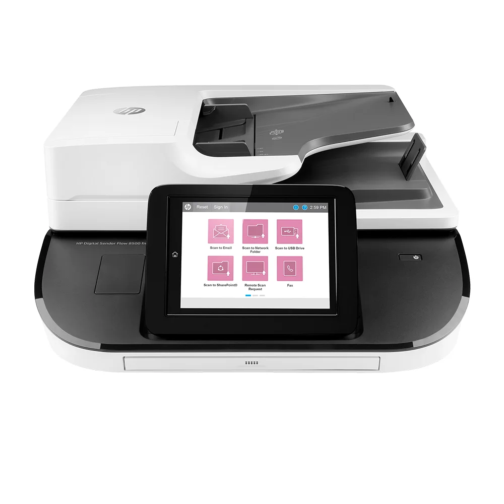 Escáner HP Digital Sender Flow 8500 fn2 (L2762A) | Estación de Captura A4 con Red | 92 ppm / 184 ipm | ADF 150 hojas | 600 x 600 ppi
