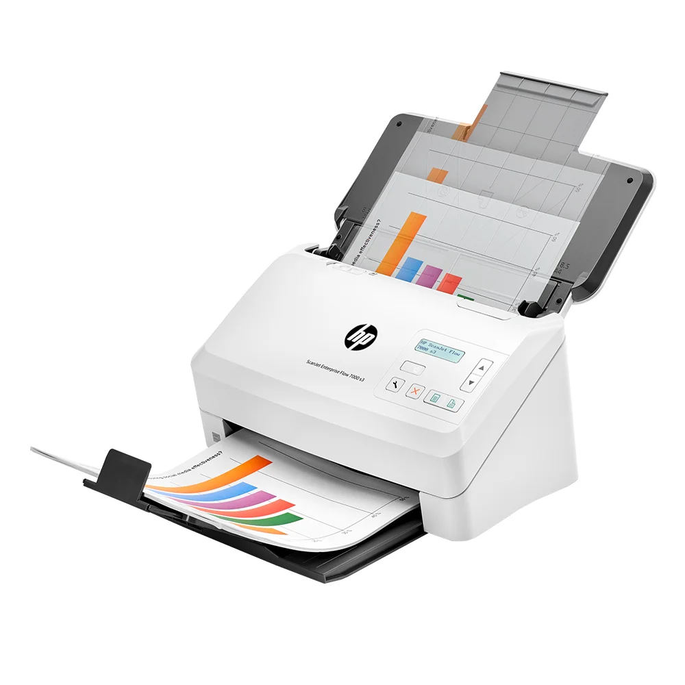 Escáner HP ScanJet Enterprise Flow 7000 s3 (L2757A) | Escáner Dúplex Color A4 Empresarial | 75 ppm / 150 ipm | ADF 80 hojas | 600 x 600 dpi
