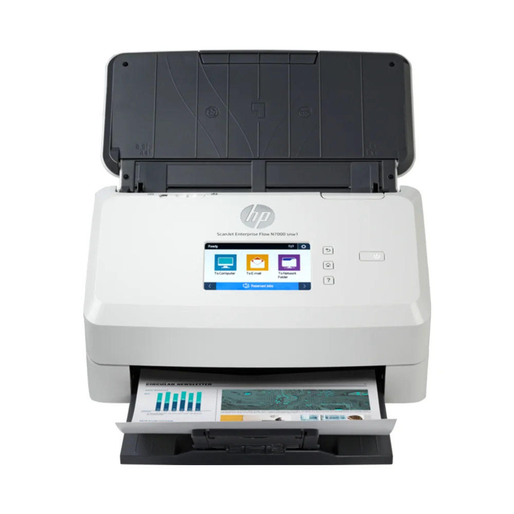 Escáner HP ScanJet Enterprise Flow N7000 snw1 (6FW10A) | Escáner Dúplex Color A4 con Red | 75 ppm / 150 ipm | ADF 80 hojas | 600 x 600 dpi