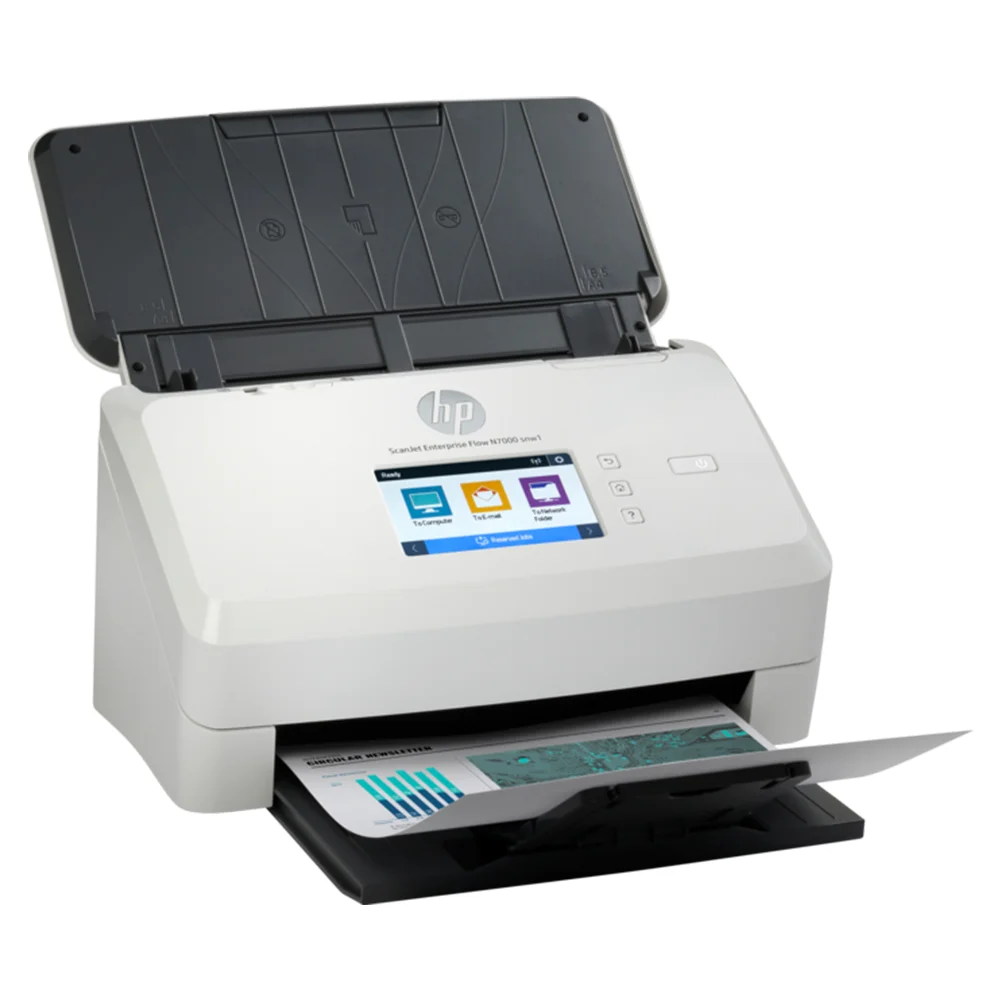 Escáner HP ScanJet Enterprise Flow N7000 snw1 (6FW10A) | Escáner Dúplex Color A4 con Red | 75 ppm / 150 ipm | ADF 80 hojas | 600 x 600 dpi