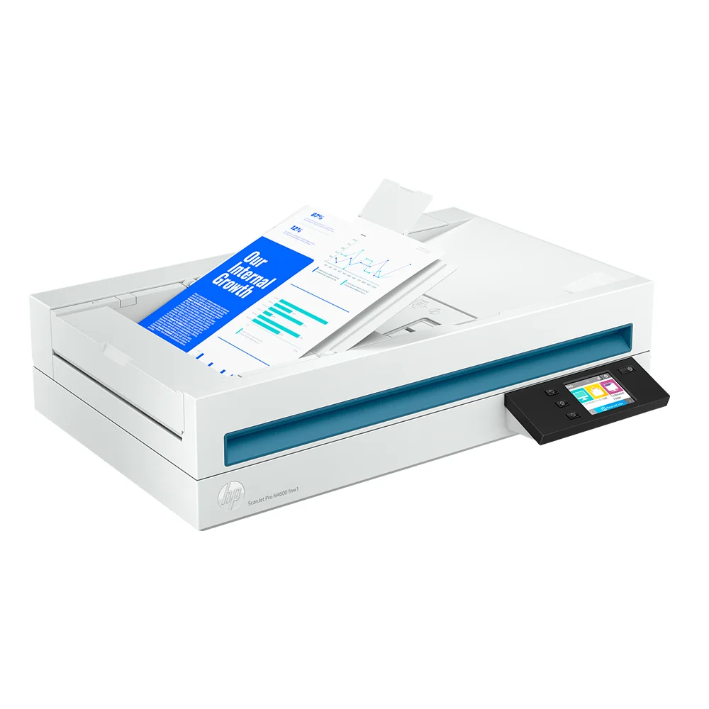 Escáner HP ScanJet Pro N4600 fnw1 (20G07A) | Escáner Dúplex Color A4 con Red | 40 ppm / 80 ipm | ADF 100 hojas | 1200 x 1200 dpi
