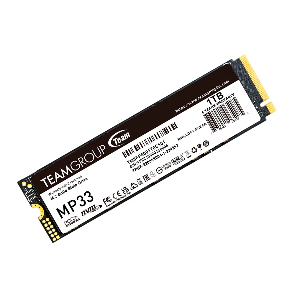 SSD TEAMGROUP MP33 | 1TB | M.2 2280 | PCIe 3.0 x4 NVMe 1.3 - TM8FP6001T0C101