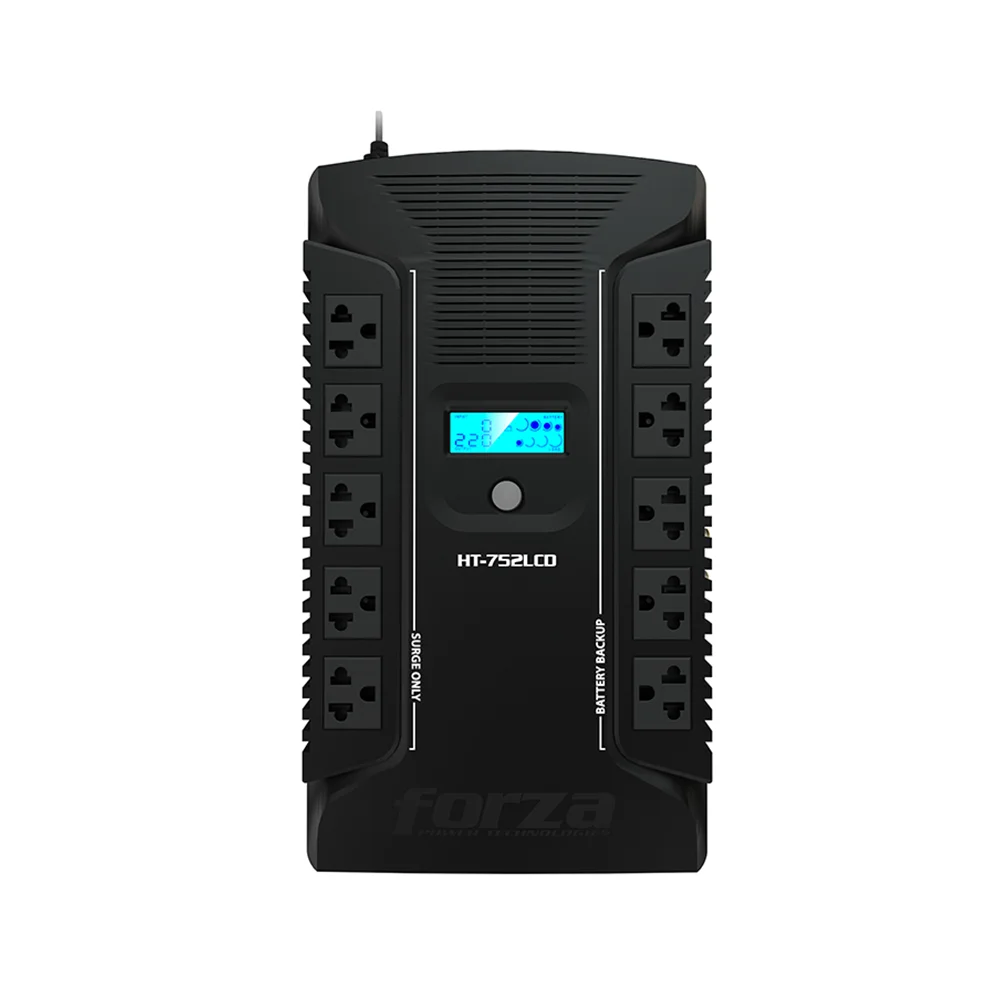 UPS interactiva Forza HT-752LCD | HT-752LCDS 750VA/450W, 10 salidas, coax, USB, sobremesa-220V