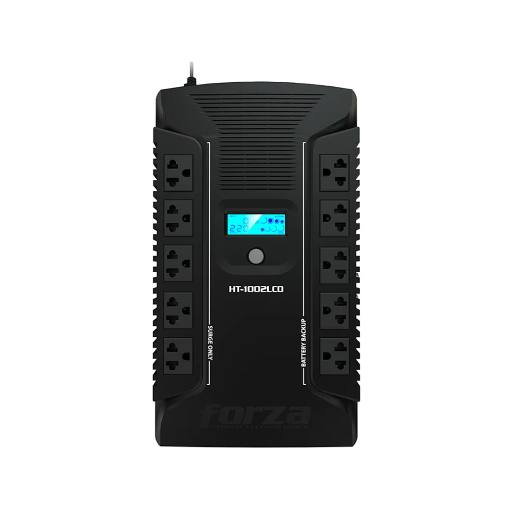 Forza HT-1002LCD | UPS interactiva 1000VA/600W, 10 salidas, coax, USB, sobremesa-220V