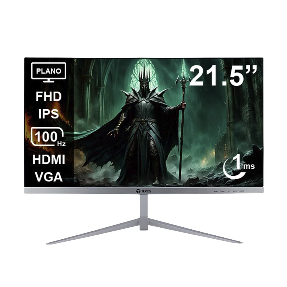 Monitor Teros Plano (TE-2127S) | 21.5" FHD (1920x1080) IPS | 100Hz | 1ms | Flicker Free | Diseño Slim