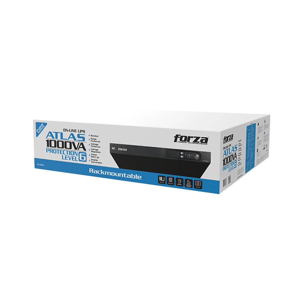 Forza FDC-1002R-I | UPS en línea 1000VA/900W, 3 salidas IEC, sinus, torre/bastidor-220V