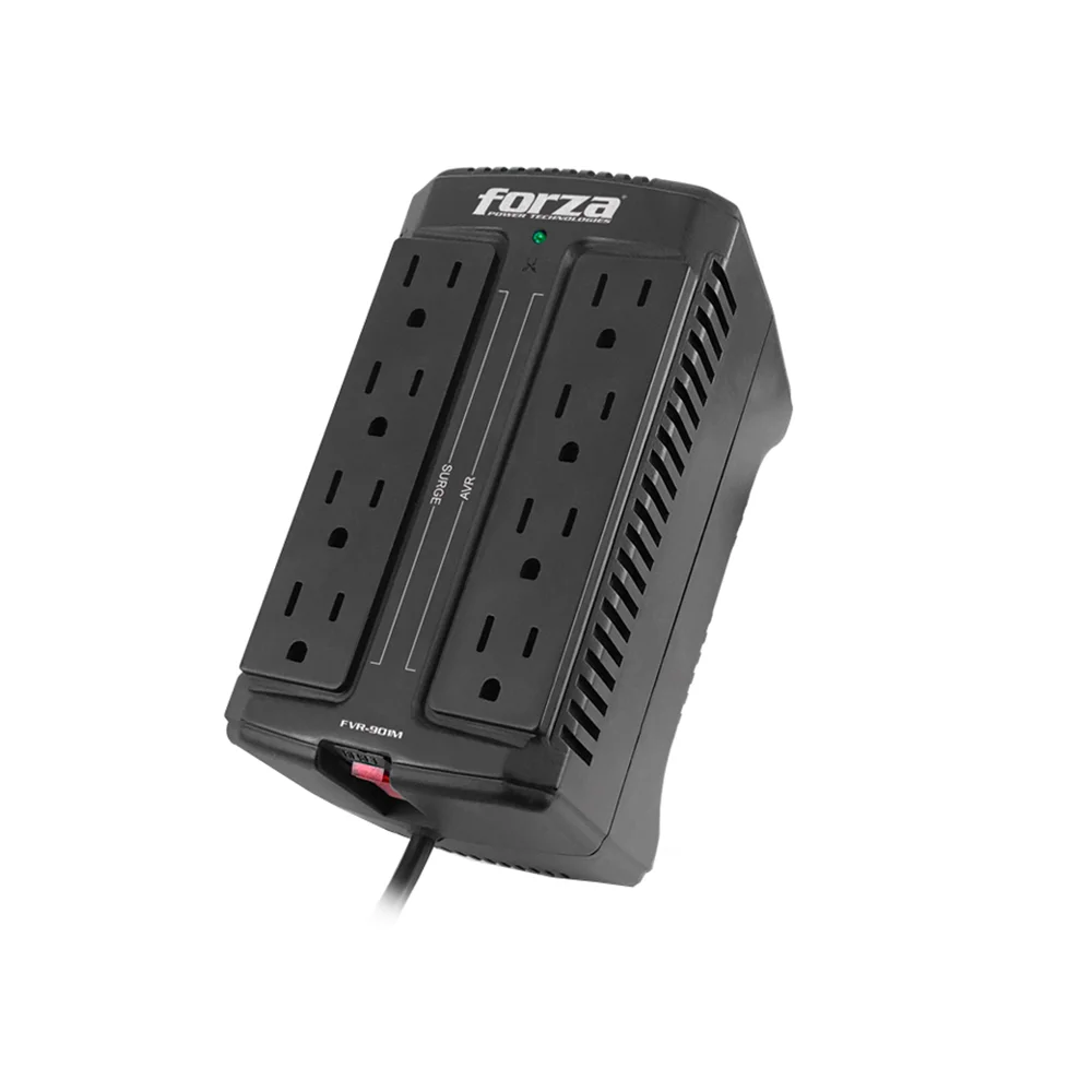 Regulador de voltaje Forza FVR-902 | Regulador automático de voltaje 900VA/450W, 8 NEMA universales-220V