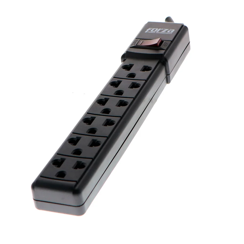 Forza PS-001W | Regleta 2200W, 6 NEMA universales, disyuntor reposición-120V/240V